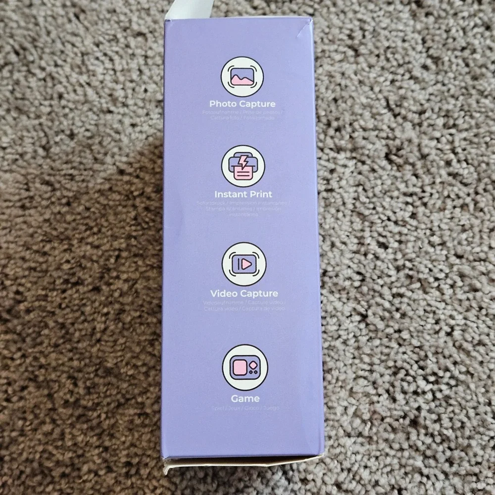Funshot20 Instant Digital Camera Purple Kids Photo Video Print New Birthday Gift